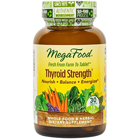MegaFood - Thyroid Strength, Helps to Maintain Already Healthy Cholesterol Levels, 30 Tablets (FFP)