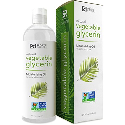 Vegetable Glycerin 16oz. Non-GMO, Food-grade & USP Grade - Amazing Benefits for Hair & Skin - Excellent Emollient Qualities- UV Resistant BPA free bottle - 100% Satisfaction Guarantee