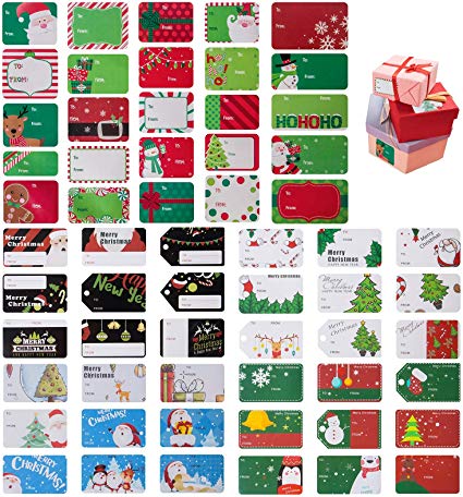 466 PCS Christmas Gift Tags Self-Adhesive Stickers - Write on Name Labels Decals, Great for Holiday and Decorative Festival Presents for Friends