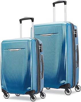 Samsonite Winfield 3 DLX Hardside Expandable Luggage with Spinners, Blue/Navy, 2-Piece Set (20/25)