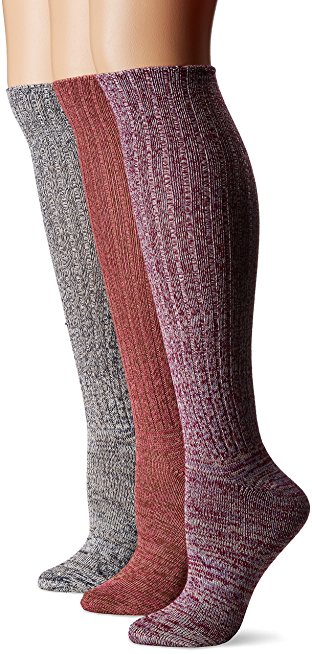 Muk Luks Women's 3 Pair Pack Marl Knee High Socks