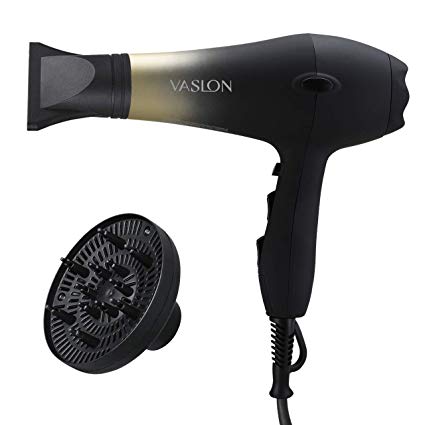 VASLON 1875W Professional Salon Hair Dryer Nano Ionic &Negative Ionic Blow Dryer AC Motor Fast Dry Hair Blow Dryer with Diffuser & Concentrator 2 Speed and 3 Heat Setting