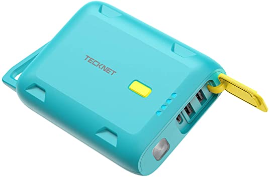 TeckNet Power Bank 10000mAh Rainproof USB C Portable Charger, Outdoor External Battery Pack with 2 Output, LED Flashlight, Compatible with iPhone, iPad, Samsung Galaxy, Android and Other Smart Devices