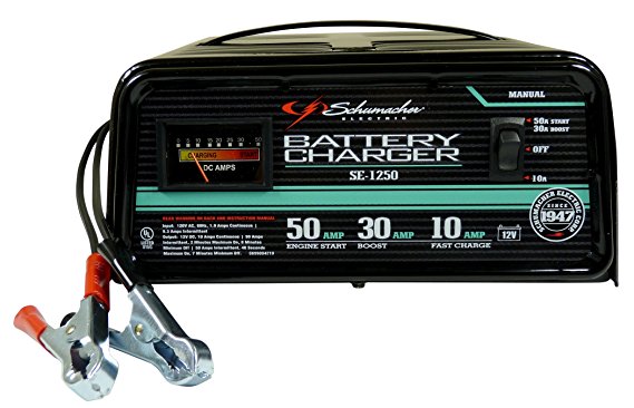 Schumacher SE-1250 Manual Operation 10 and 30 Amp Charger with 50 Amp Emergency Engine Start