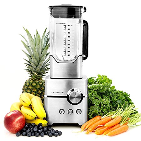 Vremi Professional Kitchen Blender - Powerful 1400 Watt Commercial Heavy Duty Smoothie Blender with Large 8 Cup Pitcher - 4 Blade Electric High Speed Stainless Steel Pro Immersion Ice Crusher - Silver