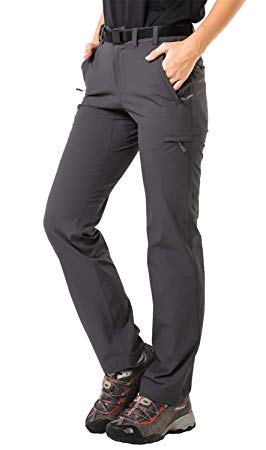 MIER Women's Quick Dry Cargo Pants Lightweight Tactical Hiking Pants with 6 Pockets, Stretchy and Water Resistant