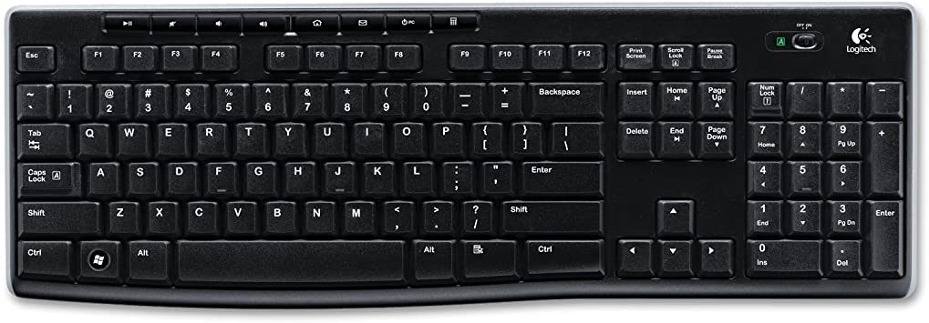 Logitech 920003051 K270 Wireless Keyboard, USB Unifying Receiver, Black