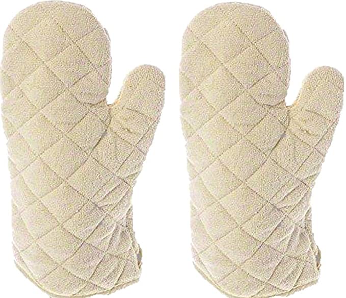 Update International Terry Cloth Oven Mitt Heat Resistant to 600° F, Set of 2