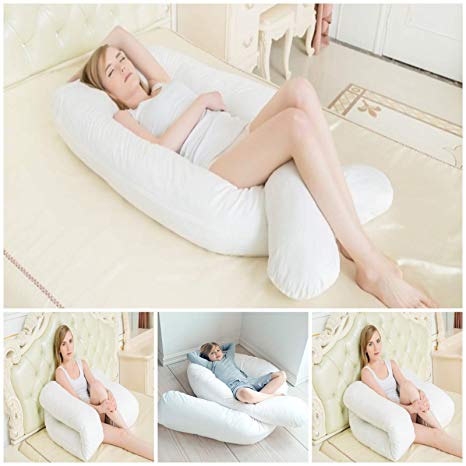 Large Deluxe 9 ft big C-U shape full body & back support maternity pregnancy comfort pillow Disability / Fibromyalgia Aid Pillow only
