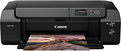 Canon imagePROGRAF PRO-300 Wireless Color Wide-Format Printer, Prints up to 13"X 19", 3.0" LCD Screen with Profession Print & Layout Software and Mobile Device Printing, Black