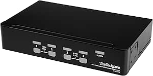 StarTech.com 4-Port KVM Switch OSD - 1U Rackmountable KVM Switch - USB and PS/2 - 1920 x 1440 - 1U