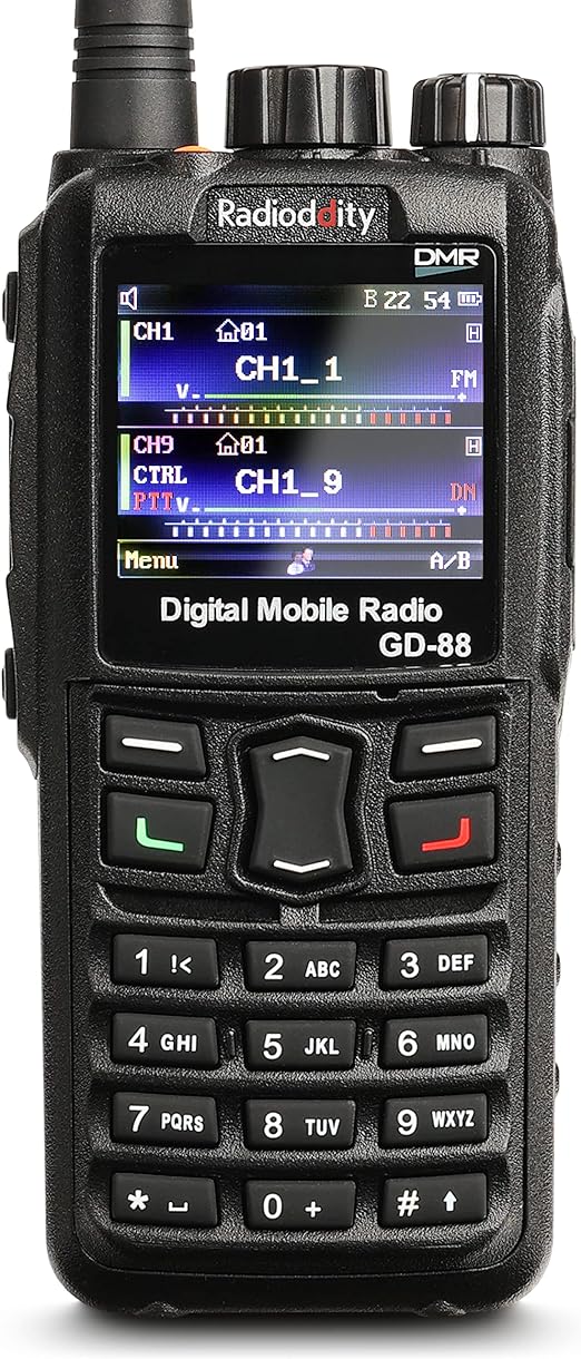 Radioddity GD-88 DMR & Analog 7W Handheld Radio, VHF UHF Dual Band Ham Two Way Radio, with APRS, Cross-Band Repeater, SFR, 300K Contacts