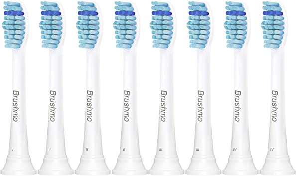 Brushmo Sensitive Replacement Toothbrush Heads Compatible with Sonicare HX6053, 8 Pack, fits Essence , Plaque Control, Gum Health, DiamondClean, FlexCare, HealthyWhite and EasyClean