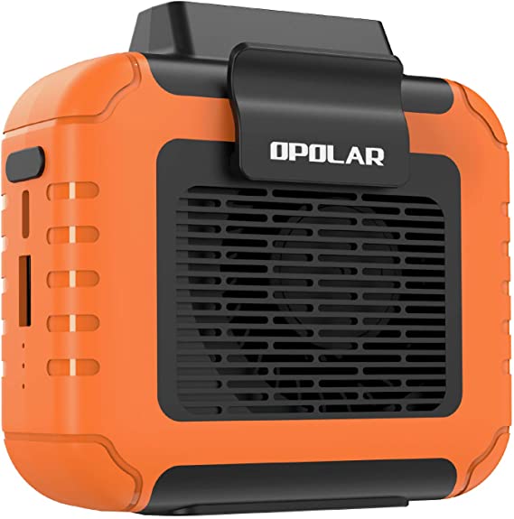 OPOLAR Portable Personal Clip on Waist Fan, Mini Necklace Cooling Fan, Newest 6200rmp Max Airflow, 6000mAh Rechargeable Battery, 3 Speeds, Wearable USB Belt Fan for Working Camping Hiking Fishing