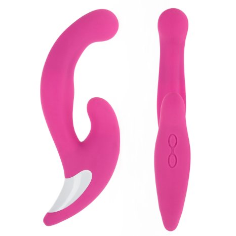 Rabbit Vibrator - Rechargeable & Waterproof - Lifetime Guarantee - Made of Medical Grade Silicone - 7 Stimulation Modes - Dual Pleasure Points - Quiet yet Powerful - Discreet Packaging - Ava - Pink