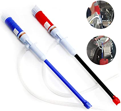 2 Pack Battery Powered Water Diesel Gas Oil Transfer Pump Portable Hand Held Electric Plastic Liquid Pumping Manual Sucker Pump for Fuel,Oil,Water,Gas,Fish Tank
