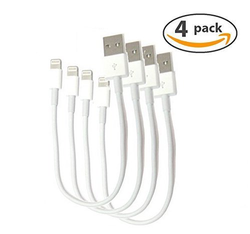 FLECK Lightning to USB Cable Apple Lightning Cable for all Apple Lightning devices Short 02m85in Perfect for Multi Ports USB Charging Station 4-pack