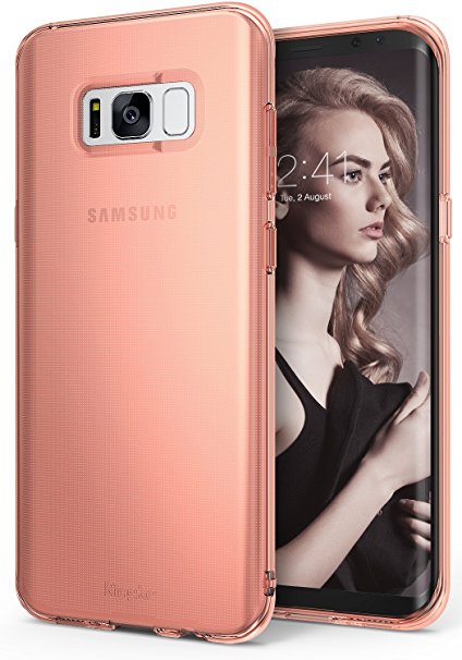 Galaxy S8 Case, Ringke [Air Series] Weightless as Air, Extreme Featherweight Flexible Supple TPU Sturdy Structured Classy & Vital Protective Skin Cover for Samsung Galaxy S8 – Rose Gold Crystal