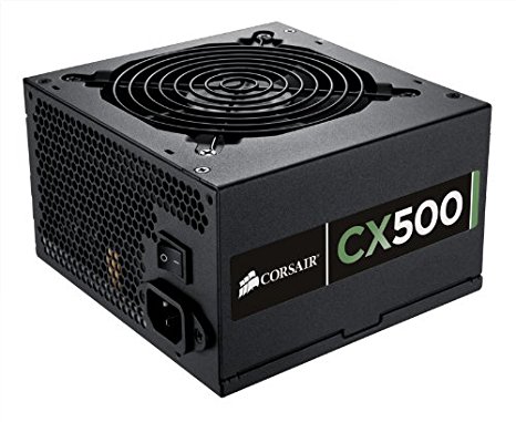 Corsair CP-9020047-UK Builder Series CX500 ATX/EPS 80 PLUS Bronze Power Supply Unit, 500 W