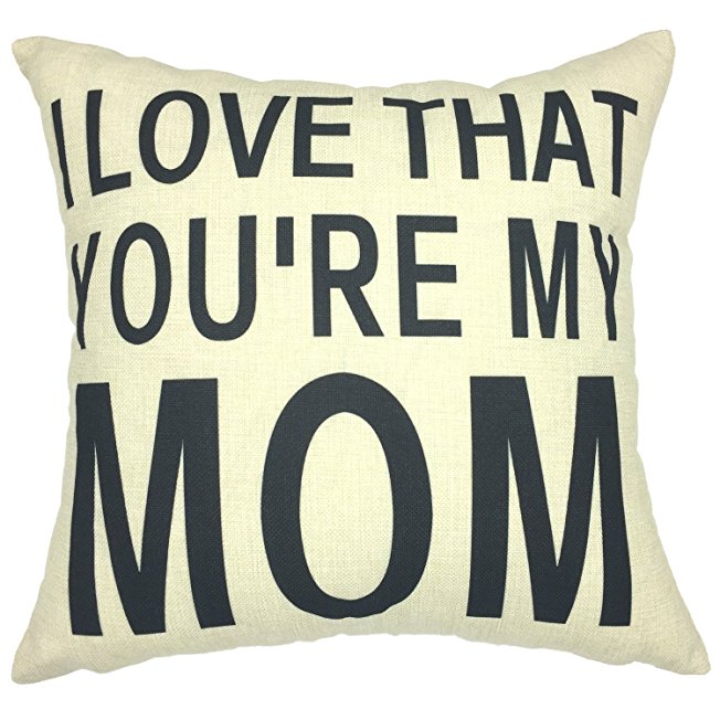 YOUR SMILE- MOM Cotton Linen Decorative Square Cushion Covers Throw Pillow Covers 18 x 18