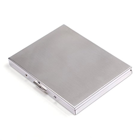 KLOUD City® Silver Stainless Steel Extra Slim Cigarette Case/ Box