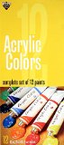 Acrylic Colors Complete Set of 12 Paint Tubes 12ml Each -Great for Art Canvas Wood and Fabric