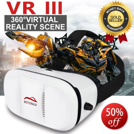 Upgrade Version 3d Vr Virtual Reality Glasses Motoraux reg Movie Visor 3D Vr Virtual Reality Glasses Innovative Design Fit for iOS Android and PC phones Series within 40-59inches