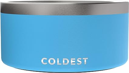 Coldest Dog Bowl - Stainless Steel Non Slip No Spill Proof Skid Metal Insulated Dog Bowls, Cats, Pet Food Water Dish Feeding for Large Medium Small Breed Dogs (200 oz, Celestial Blue)