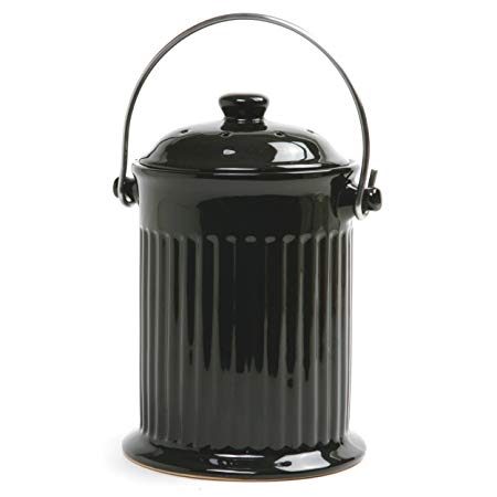 Norpro Ceramic Compost Keeper, Black