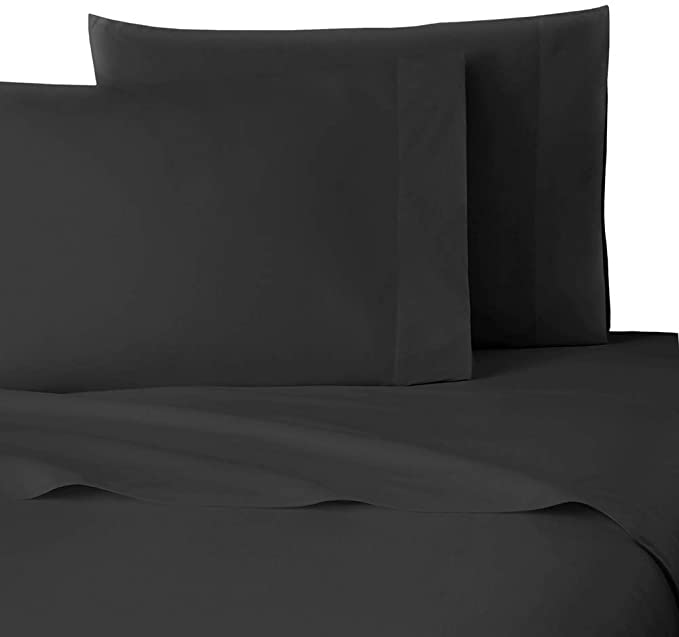 NIM Textile Luxury 1600 TC Softness Deep Pocket 4pc Bed Sheet Sets Milano Collection - Black, Queen