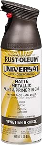 Rust-Oleum 353092 Universal All Surface Metallic Spray Paint, 11 oz, Matte Venetian Bronze