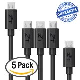 Zeal Tech 5-PackMicro USB Cables Assorted Lengths1ft 3ft 6ft High Speed USB 20 A Male to Micro B Sync and Charge Cables Black 5 Pack