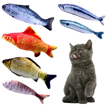 Catnip Toys, Pet Toys for Cats, Cat Toy, Peroom 3 pcs Simulation Fish Plush Cat Interactive Toy Pillow Chew Bite Kick Supplies for Cat Pets