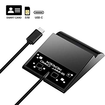 Type C Smart Card Reader Rocketek USB-C DOD Military USB Smart Card Reader/CAC Common Access Card Reader Writer, Can Read DOD Military Common Access Smart Card, ID Card, SIM