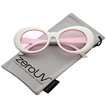 zeroUV - Bold Retro Oval Mod Thick Frame Sunglasses Clout Goggles with Round Lens 51mm