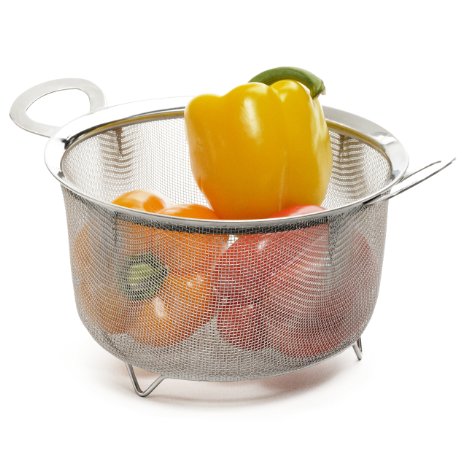 RSVP Endurance Stainless Steel 3 Quart Wide Rim Mesh Basket