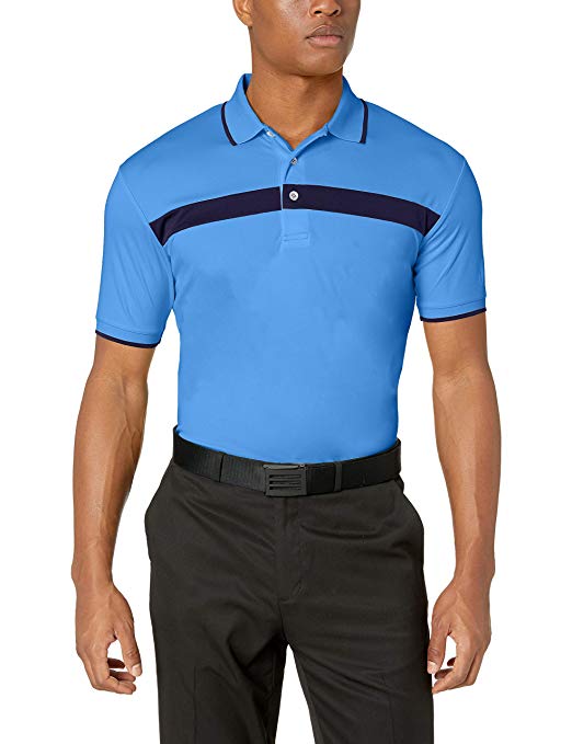 PGA TOUR Men's Short Sleeve Chest Print Polo Shirt