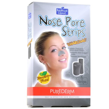 Purederm Charcoal Nose Pore Strips 6 Strips Per Pack 1 Pack 6 Strips