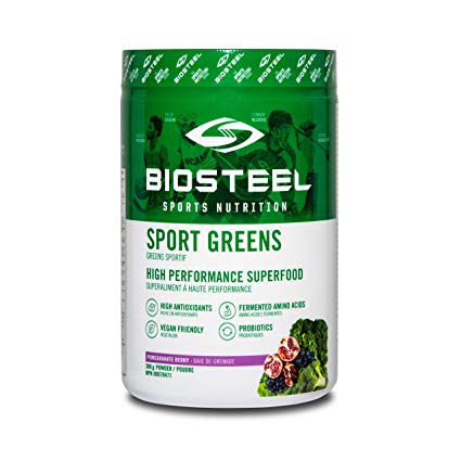 BioSteel Sport Greens Vegan Superfood Powder, Stevia Sweetened, High Antioxidants,Pomegranate Berry, 306 Gram