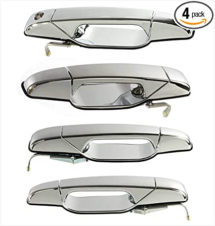 Eynpire 8519 Exterior Front & Rear Chrome Door Handle Compatible with Select 2007 - 2013 Cadillac Chevrolet GMC Models - Set of 4