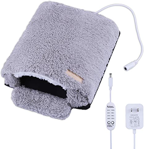 Antner 12V Hand Warmer Mouse Pad with Timing Switch and 4 Gears Temperature Adjustable Winter Heated Mouse Mat, Gray