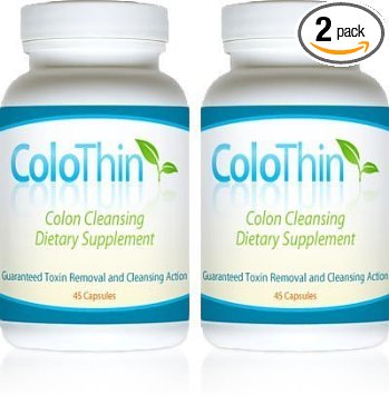 ColoThin Colon Cleanse Detox Two Bottle Special 45 count bottles Weight loss Dietary Supplement