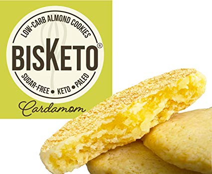 Low Carb Cookies BisKeto - Keto Snacks, 1.5g Net Carbs, Sugar Free & Gluten Free - Box with 12 Cookies (Cardamom)