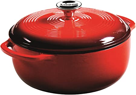 Lodge Enameled Cast Iron Dutch Oven, 4.6-Quart, Island Spice Red