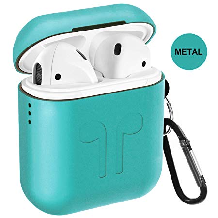 Metal Airpods Case 2019 Newest Full Protective Skin Cover Accessories Kits Compatible Airpods Charging Case Ultra Lightweight Dustproof Scratchproof Case-Light Green