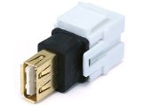 Monoprice 106561 Keystone Jack-USB 20 A Female to A Female Coupler Adapter Flush Type White