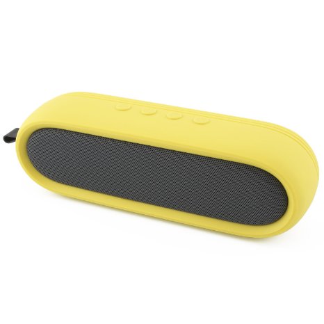 Seedforce Wireless Speakers with CSR Bluetooth 4.0 Technology, Dual 5W Drivers, Enhanced Bass, Works with Iphone, Ipad, Samsung, Nexus and More (Yellow)