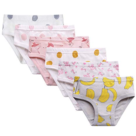 Little Girls' Soft Cotton 6-Pack Underwear Bring Cool, Breathable Comfort experience2T-8T Panty.