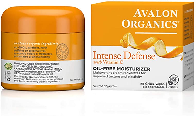 Intense Defense with Vitamin C Oil-Free Moisturizer Avalon Organics 2 oz Cream