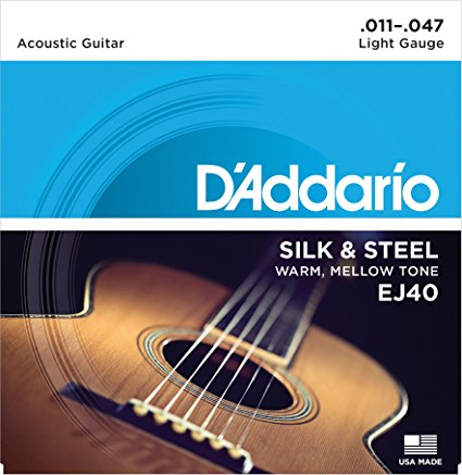 D'Addario EJ40 Silk & Steel Folk Guitar Strings, 11-47